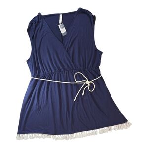 Cacique 26/28 Plus NWT Sleep Beach Coverup Tassel Sleeveless Dress Lane Bryant
